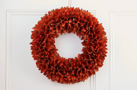 Orange Sparkle Wooden Wreath