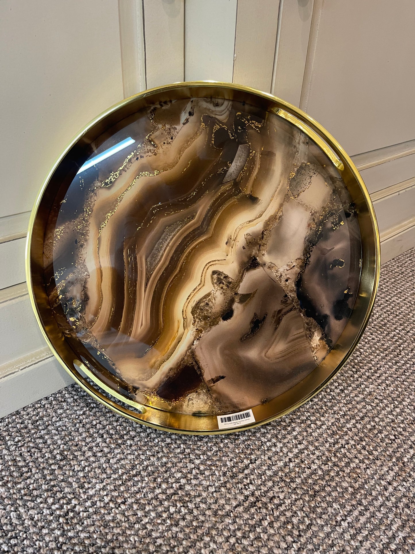 Gold Abstract Round Tray
