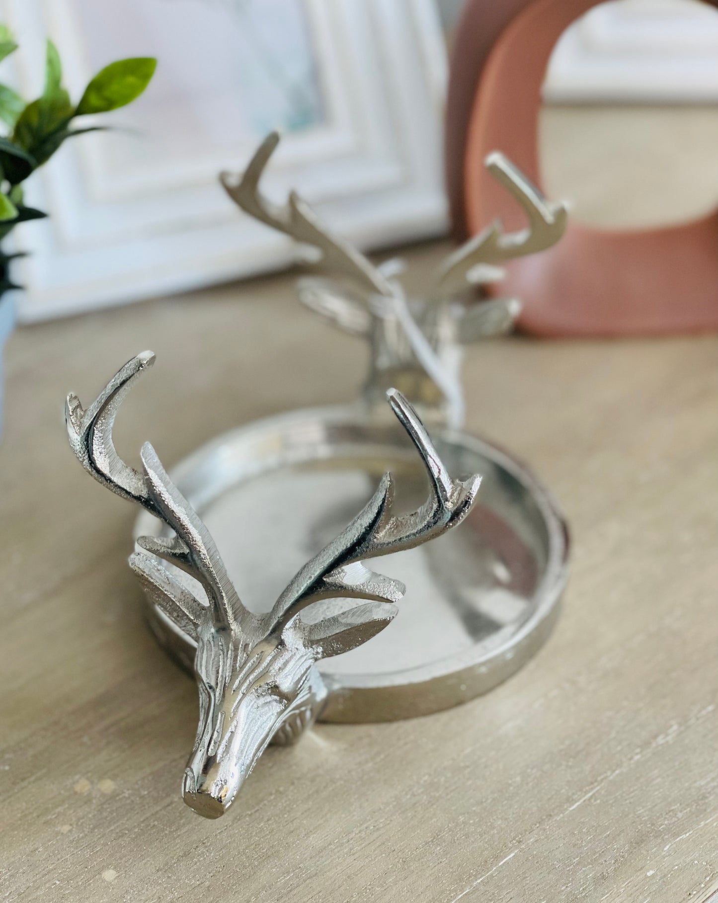 Silver Stag Candle Holder