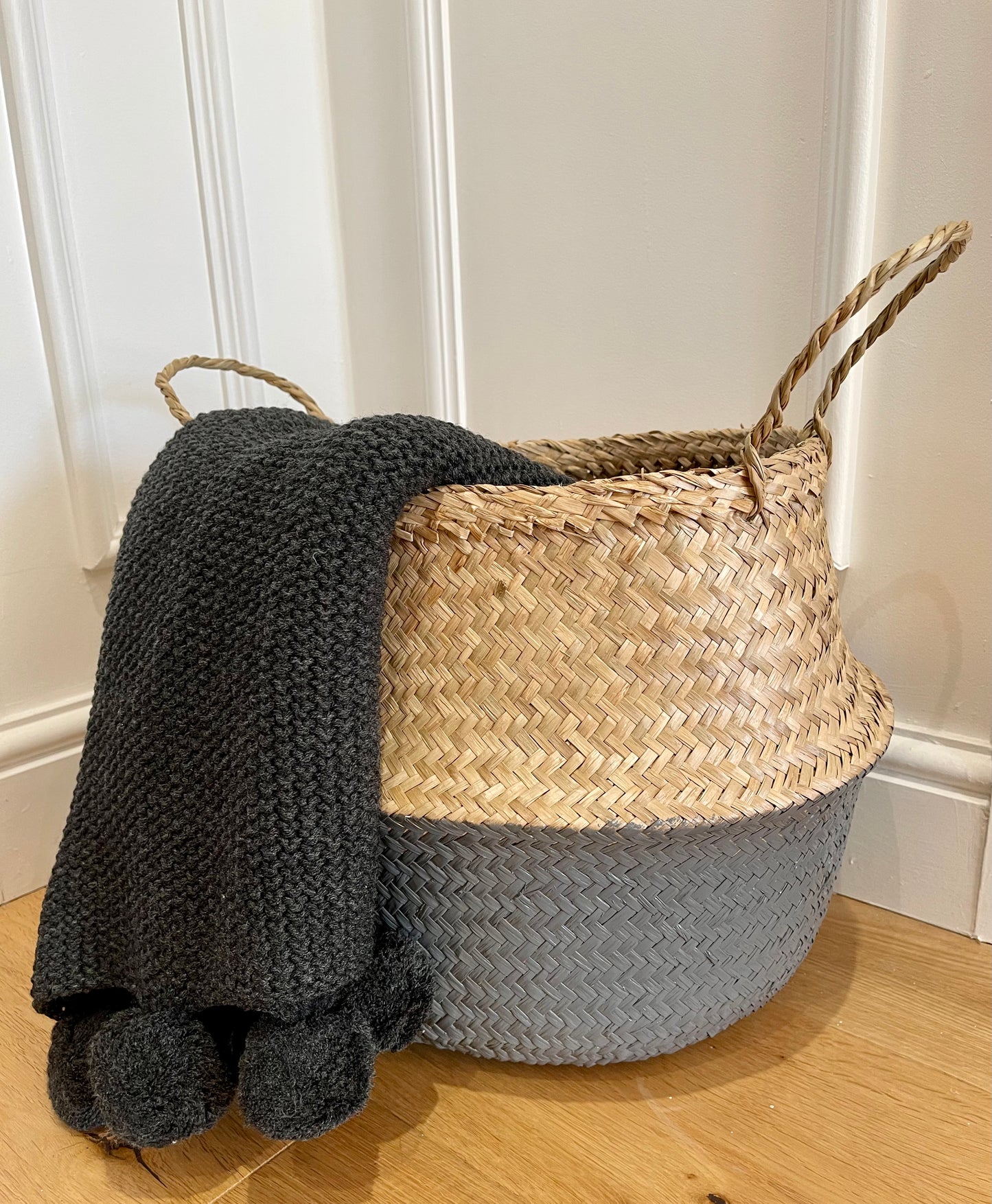 Grey Dip Seagrass Basket