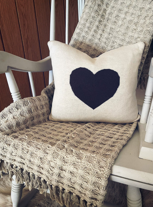 Grey Heart 2way Cushion