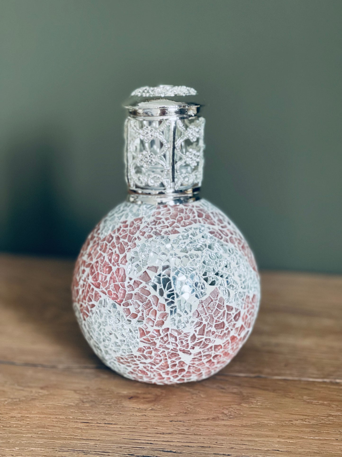 Coral & Silver Sparkle Fragrance Lamp